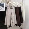 Falda Irregular Plisada con Cinturón para Mujer Feiyuan, Nueva Moda de Principios de Otoño Versátil de Color Sólido Falda-Blazer de Longitud Media