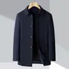 Jaqueta masculina de outono e inverno, estilo business casual, com gola alta, adequada para trabalhadores de escritório, acolchoada e espessa, com forro interno removível, peça de vestuário externa masculina