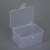1265 caixa retangular transparente de plástico PP embalagem de produto caixa de amostra à prova de poeira joias ferragens carimbo caixa de armazenamento