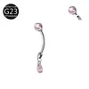 Joyería para Piercing de Aleación de Titanio F136 Gota de Agua Circonita Perlas de Vidrio G23 Tachuelas para Cejas Tachuelas para Orejas Tachuelas para Labios Joyería para Piercing