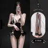 Lingerie com Tema de Amor para Momentos Íntimos, Fantasia de Coelhinha Cosplay de Alta Qualidade e na Moda, Conjunto de Provocação para Casais Estilo Abstinente Qqny