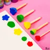 Palo Frotador de Esponja Teñida Esponja de Pintura para Niños Sello Pincel Set de Jardín de Infancia Palo para Frotar la Cabeza Herramientas de Graffiti