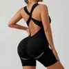 Traje de Yoga Enterizo sin Costuras con Estampado de Leopardo y Lazos Cruzados más Vendido de Shein para Fitness, Deportes y Uso Casual de Mujer