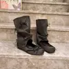 Botas apilables de estilo coreano 2026, modelo nuevo, con lazo desmontable, uso bidireccional, botines de moda, botas geniales, zapatos planos para mujer