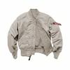 Traje de Béisbol Americano Engrosado Otoño e Invierno Verde Militar Chaqueta Bomber MA-1 talla grande Cuello Vertical Chaqueta de Trabajo para Hombre