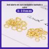 Pacote de ouro verdadeiro 18K banhado a cobre Preservação da cor dourada Anel aberto Anel único Anel plano Anel de cobre Brincos DIY Pulseira Anel de conexão