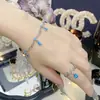 Anillo Versa Nuevo Estilo Francés Super Hada Encaje Borla Gota de Agua Aguamarina Aro de Luz Lujo Nicho Estilo Corte Pulsera
