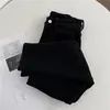 Calça Jeans Branca Forrada com Fleece para Inverno Feminina, Nova 2025 Cintura Alta Petite Estilo Coreano Calça Cenoura