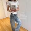 ¡Estilo Fino como el Papel! 2026 Nuevo Modelo Trece Líneas Marca R*S Calidad Cuello Redondo Casual Manga Corta Hombro Normal Camiseta para Mujer