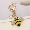 Colgante Llavero de Metal con Forma de Abeja Incrustada con Diamantes Personalizado, Colgante Decorativo Personalizado para Llave de Coche, Accesorio para Bolso