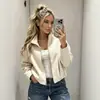 Comércio Exterior Transfronteiriço Estilo Europeu e Americano Roupas Femininas ZA AliExpress Mais Vendido Gola Alta Moderna e Elegante Jaqueta Curta