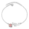 Pulsera de Cuarzo Rosa con Forma de Gato Estilo Coreano para Mujer, Joyería de Mano Dulce y Linda, Lujo Ligero a la Moda, Accesorios de Uso Diario al por Mayor