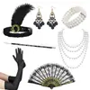 El Vestido de Fiesta de Prom más Popular de Amazon de los Años 1920 Europeo y Americano para Mujer con Collar de Perlas, Diadema, Pendientes, Chal. En Stock