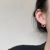 Pendientes de Colgante Calabaza con Piedra Ojo de Tigre Electrochapado en Oro Real de 18K Pendientes Retro Maillard Otoño e Invierno Pendientes Exquisitos Versátiles