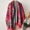 Fabricante Estilo Étnico Retro Bufanda de Flores con Borlas para Mujer Calidez Diaria al Aire Libre Protección contra el Viento Chal Venta al por Mayor