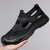 Sandalias de Dedo para Hombre de Verano, Zapatos Huecos Transpirables de Malla, Zapatos Casuales Cómodos de Suela Blanda para Hombre, Zapatos de Playa para Exteriores