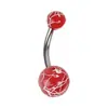 Anillos de Ombligo Europeos y Americanos Transfronterizos de Colorido Agrietado Acero Inoxidable Anillos de Ombligo Roscados Doble Extremo Joyería de Piercing de Acrílico Venta al por Mayor