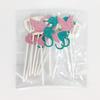 Suministros de decoración para insertar tarjetas en forma de pastel de feliz cumpleaños de sirena, decoración para hornear fiestas, traje de inserción de bandera, venta al por mayor