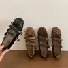 Sapatos Mary Jane estilo francês retrô com tiras de estampa de leopardo, novo modelo 2026, sapatos de balé femininos com salto quadrado que aumenta a altura e sola macia