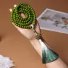 Jade blanco natural raíz de bodhi cuentas redondas grandes colgante de loto tallado accesorios para hombres y mujeres pareja pulsera de cuentas de Buda para llevar en la mano