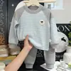 Conjunto de Roupa Íntima Infantil Outono Inverno Novo Roupa Térmica de Fleece para Meninos Blusa de Outono Calças de Outono Roupas para Meninas Pijama Quente para Bebê Roupas Infantis