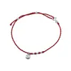 Pulsera de Hilo Rojo de Plata de Ley 925 para Mujer, Diseño Simple de Nuevo Estilo Chino, Longitud Ajustable, Joyería B3172