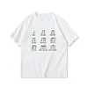 Camiseta unisex de manga curta em seda de leite, com corte solto, estampada com notas musicais, adequada para estudantes de piano, top solto simples e versátil