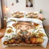 Juego de Cama de Tres Piezas Temu Serie Otoño Acción de Gracias, Adecuado para Decoración de Hogar de 3 Recámaras, Disponible para Jit