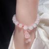 Nueva Pulsera de Cristal Rosa para Mujer Nicho de Alta Gama Calabaza Cuentas de la Suerte Nuevo Estilo Chino Moda Nacional Pulsera de Cuentas Pulsera para Novia