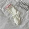 Calcetines de Felpa para Niña Coreana, Calcetines Versátiles a Rayas para Primavera y Otoño, Calcetines Largos Rizados Dulces sin Costuras para Mujer