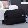 Neceser de viaje para hombre de negocios con diseño de compartimento de doble capa, organizador de gran capacidad para cosméticos y artículos de tocador