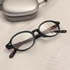 Óculos Oval Estampa de Leopardo Casco de Tartaruga Nerd Miopia para Homens e Mulheres Retro Fofo Estudante Anti-Luz Azul Armação Lisa-