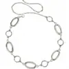 Cadena de Cintura Ovalada Metálica Hueca Retro a la Moda, Accesorio Decorativo de Alta Gama para Mujer, Accesorio de Cintura Versátil para Combinar con Vestidos