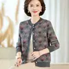 Chaqueta de Otoño Estilo Nuevo 2026 para Mamás Top Cálido para Mujeres de Mediana Edad y Mayores Conjunto de Suéter y Cárdigan Otoño/Invierno para Señoras Mayores