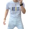 Camiseta de cuello redondo de manga corta para hombre, cómoda, transpirable, de algodón mercerizado, de media manga para hombre, con letras ajustadas, nueva y de moda de verano.