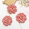 Estilo Preppy Coreano Tela Cuadros Borde Quemado Camelia Pin DIY Lazo para el Cabello Hecho a Mano Diadema Broche Accesorios para Ropa