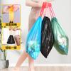 Bolsa de basura portátil grande con cierre automático, de plástico, gruesa y económica, con cordón para cocina, color negro, venta al por mayor