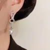 Pendientes de Perla Geométricos de Zirconia, Lujosos, Modernos y Exagerados, Pendientes Largos y Delgados con Borlas, Exquisitos y Versátiles, Venta al por Mayor