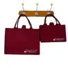 Bolso Nuevo de Fieltro Rojo Cereza, Bolso de Mano de Aspecto Elegante con Cierre a Presión, Bolsa de Compras Portátil de Gran Capacidad para Salir