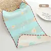 Toalla de Gasa Infantil de Seis Capas 25X50 Algodón Puro Tipo Jacquard para Bebé una Toalla Pequeña Toalla para Babas de Bebé de Guardería