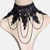 Gargantilla de Encaje Gótico Europeo y Americano Cadena Clavicular Gargantilla para Mujer Collar Simple Accesorios Punk Negros Correa para el Cuello Gargantilla