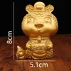 Mascota del Año de la Serpiente 2025 Muñeco Serpiente Pequeña Serpiente Dorada Bebé Linda Regalo de Riqueza Decoración de Escritorio Adorno Metálico Artesanía