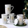 Caneca com Padrão de Mármore Caneca Simples para Casal Xícara de Café de Cerâmica Presente Acompanhamento Presente de Feriado Impressão de Logotipo