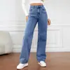 Amazon 2026 Verão Novo Jeans Feminino Cor Sólida Moda para Ir ao Trabalho Versátil Calça Diária Tendência Atacado