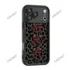 Nuevo Modelo de Comercio Exterior Estampado de Leopardo Negro con Lazo Funda de Silicona para Teléfono para Apple 17, iPhone 16 Funda Suave Anticolisión