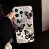 Estilo Coreano Ins Nicho Linha Artística Cool Borboleta Capa de Celular Iphone14 Menina Suave Capa Dura Apple 17Promax