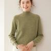 Outono e inverno novo simples emagrecimento solto camisola de cor sólida base feminina de sete pinos engrossado gola meia alta suéter de caxemira