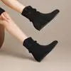 Botas Martin de estilo Birkenstock de moda retro que aumentan la altura para mujer, nueva colección otoño/invierno 2026, color marrón, forradas de felpa, botas cortas de algodón para mujeres petite