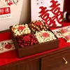 Caja de bendición para nacimiento prematuro de boda, caja de dulces y frutas secas, caja de almacenamiento para plato de frutas, caja de regalo de exhibición de cuatro compartimentos para compromiso y inauguración de casa