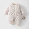 Mameluco para bebé, 200 g, con acolchado de algodón añadido, adecuado para salidas de otoño e invierno, algodón fino, engrosado, mameluco convertible, ropa para niños